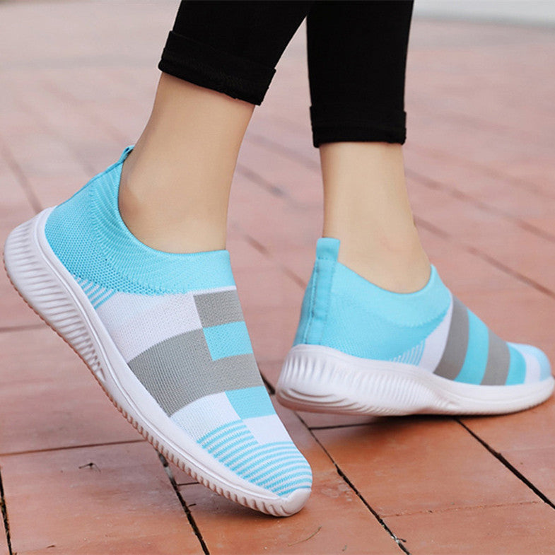 Women's Sneakers Women Vulcanized Shoes Woman Causal Fashion Knitted Sock Shoes Ladies Slip On Comfort Female Plus Size Loafers - Melissa