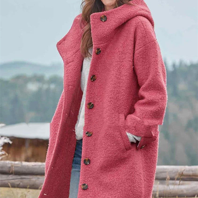 Women's Temperament Thickened Tweed Medium-length Trench Coat - Melissa