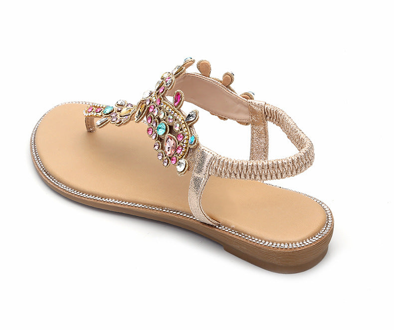 Sandals with colorful diamonds and sandals