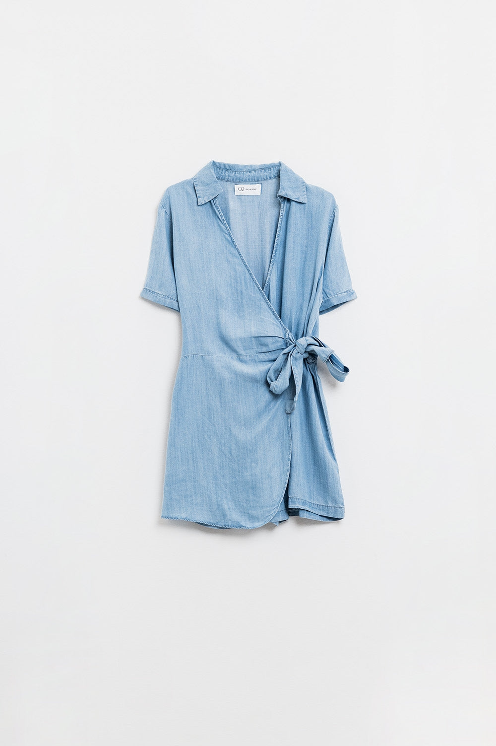 Blue Tencel Denim Wrap Front Jumpsuit - Melissa