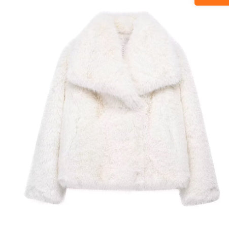 Winter Plush Coat Fashion Thicken Lapel Outwear Casual Long Sleeve Tops Womens Clothing - Melissa