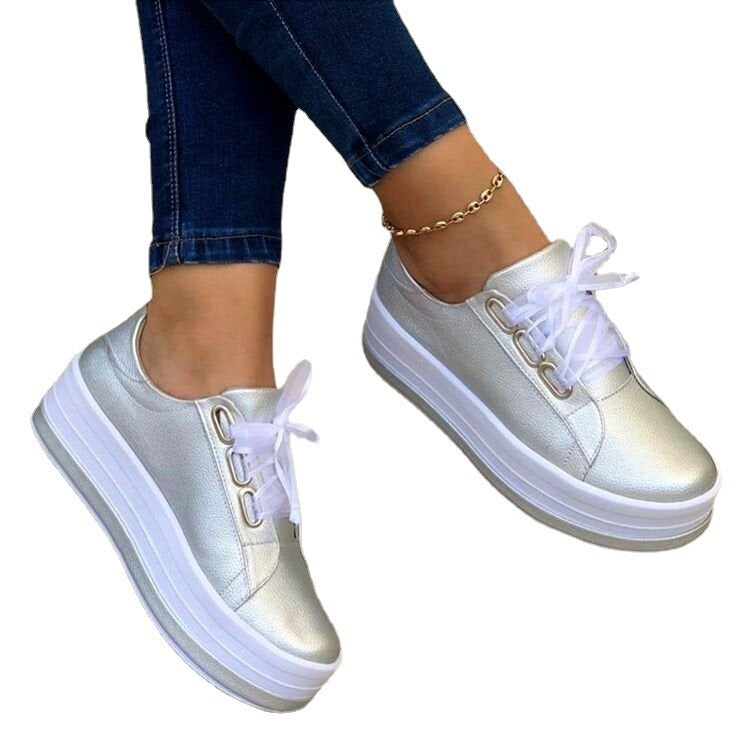 Fashion Flats Sneakers Women Ribbon Lace-up Platform Shoes - Melissa