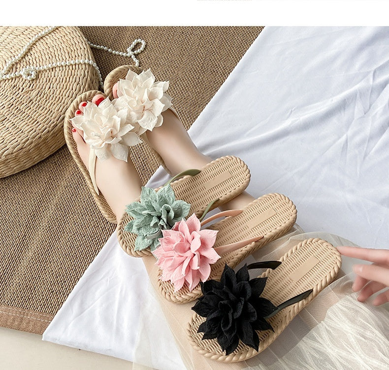 Gentle Woman Flowers All-matching Flat Shoes Non-slip Beach Sandals - Melissa