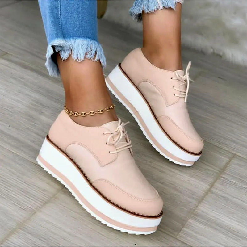 Lace-up Shoes Thick Bottom Checkerboard Design Flats Shoes Women - Melissa