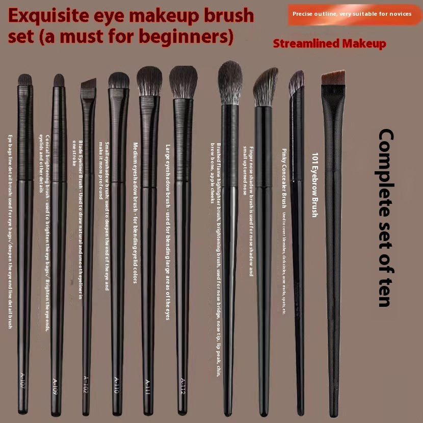 13 Black Brushed Eye Brush Makeup Tools Eye Makeup Brush Leather Ba - Melissa